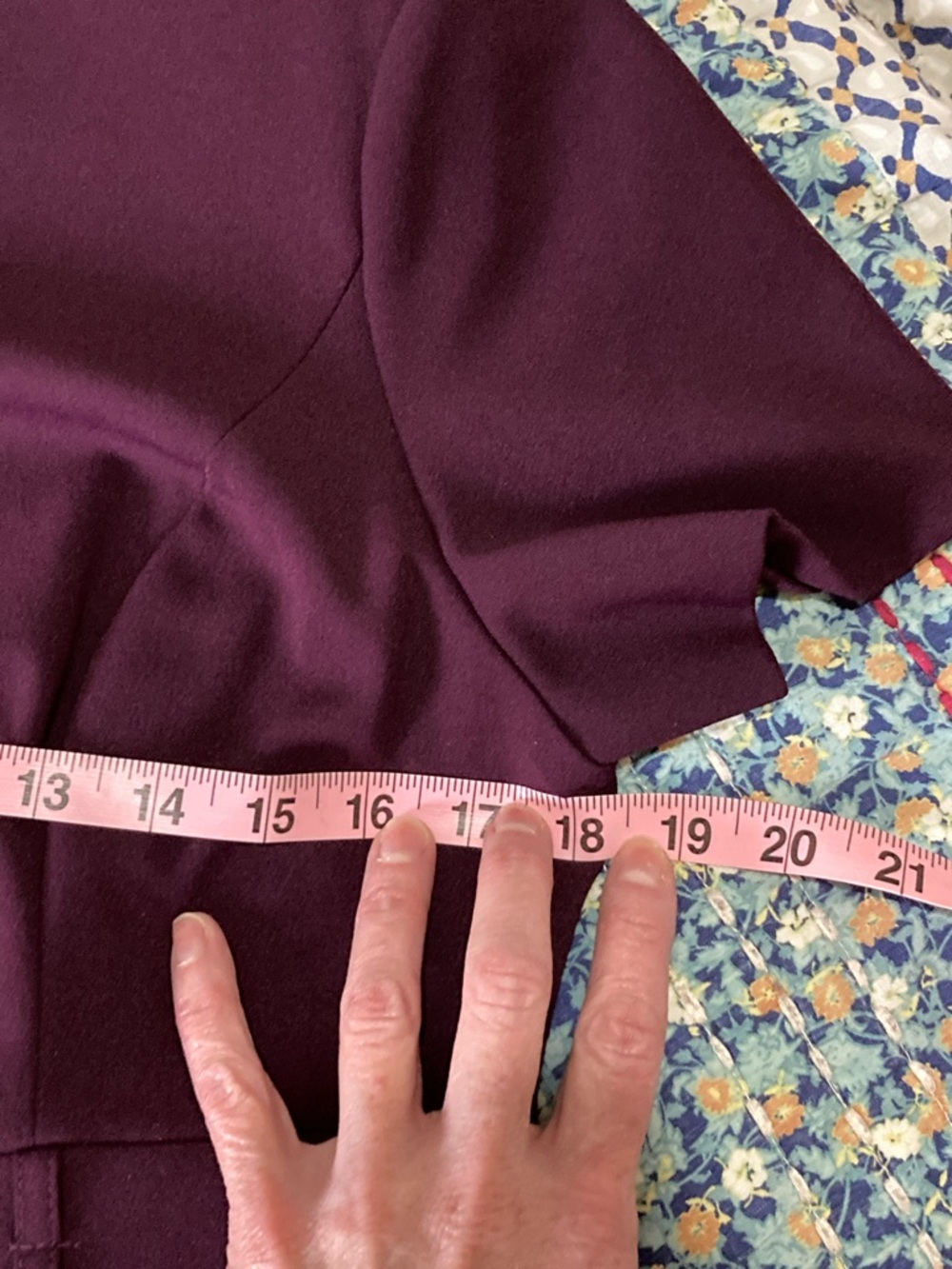 Calvin Klein Size 10 Deep Plum Eggplant Short-Sleeve Fit-and-Flare MIDI Dress - Picture 15 of 15